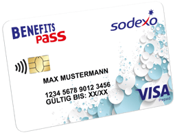 Sachbezugskarte Benefits Pass mit Visa-Logo